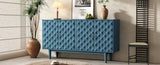 TREXM Modern 4-door Sideboard with Convex Pattern Doors and 2 Silver Handle for Living Dining GL-N715P183105M