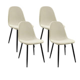 ZUN Dinings Set of 4, Modern Accents with Linen Fabric Upholstered Seat, Spoon Shape Kitchen 27456935