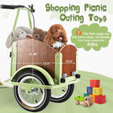 ZUN Foldable Tricycle for Kids Ages 6-12,Mini Cargo,Pet,Reverse Tricycle,Outdoor Parent-Child W1019P163629