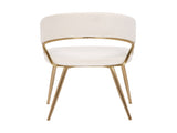 Jie Glam Dining Chair in Gold Steel and Cream Velvet by - Set of 2 B202P223581