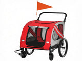 2-in-1 Red Dog Bicycle Trailer Road-Visibility Reflectors, Weather-Strong Cover, as Pet Outdoor 21767386