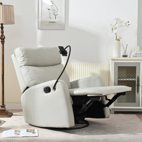 ZUN Rocking Chair,360&deg; Swivel Nursery Rocking Chair,Glider Chair,Modern Small Rocking Swivel W1028P185203