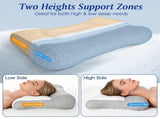 2 PCS Dual Zone Support Bed Pillow, Ergonomic Pillow with Ear Cutout for Side Sleepers, Breathable 01006187