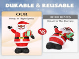 7 FT Lighted Christmas Inflatable Decoration, Inflatable Black Santa Claus Holding Gift, Funny Blow 92959215
