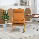 ZUN 25.2"W Modern Rocking Chair Accent Lounge Armchair Comfy Boucle Upholstered High Back Wooden Rocker W1298137119