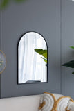 ZUN 24" x 36" Black Arched Mirror with Metal Frame, Wall Mirror for Living Room Bedroom Entryway W2078135282