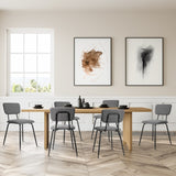 Set of 6 Modern Padded Dining Chairs for Kitchen Bar Office Chair, Grey 96452346
