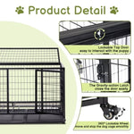 ZUN 42 Inch Heavy Duty Dog Crate, Metal Dog Cage Dog Kennel for Medium to Large Dogs with Double Doors, 52893270