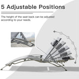 Outdoor Chaise Lounge Set of 2 Patio Recliner Chairs with Adjustable Backrest and Removable Pillow W1859109689