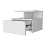White 1-Drawer Floating Nightstand B062P175085