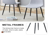Comfortable Linen-Cotton Dining Chair Set - Six Pieces in Light Gray.Integrated Seat and W1151P228096