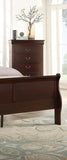 ZUN 1pc Cherry Finish Five Drawers Louis Philip Chest Solid Wood Contemporary Sleek Ample Storage B011P170035