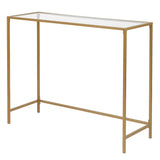39.4" Console Sofa Table, Modern Entryway Table, Tempered Glass Table, 50291557