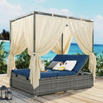 ZUN Adjustable Sun Bed With Curtain,High Comfort,With 3 Colors 27294957