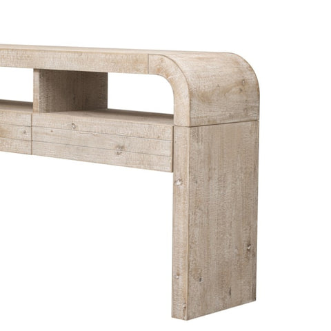 ZUN TREXM Retro Curved Console Table with 2 Large Drawers for Living Room and Entrance, N715P223099D