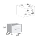 Floating Nightstand, Space-Saving Design with Handy Drawer and Surface, White B097P163089