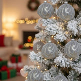 6PCS Set 3.9" Christmas Tree Ornament Balls Hanging Glass Holiday Decor for Party Tree Decorations 30503355