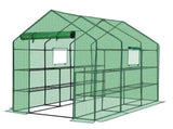 Large Walk-in Greenhouse with PE Cover & Side Windows, 12-Shelf Indoor Outdoor Portable Greenhouse 22390785