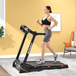 ZUN Folding Electric 3.5HP Treadmill With Incline Medium Running Machine Motorised LCD Gym 330lbs W540133656