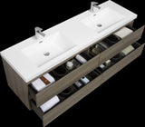 72" Floating Bathroom Vanity with Sink, Modern Wall-Mounted Bathroom Storage Vanity Cabinet with Two W1573P152709