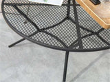 35" Round Patio Table Black Metal Mesh Bistro Style Dining Table 47173770