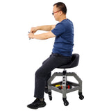 Pneumatic 360 Degree Swivel Mechanics Rolling Creeper Seat, Heavy Duty Rolling Mechanics W46590155