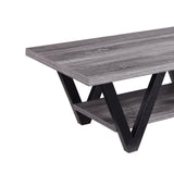 ZUN Black and Grey Angled Leg Coffee Table B062P153609