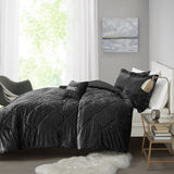 Full/Queen Velvet Duvet Cover Set with Throw Pillow B03596068