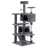 ZUN 53 inch Multi-Level Cat Tree Cat Condo with Scratching Posts Kittens Activity Tower Pet Play House 17460876