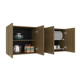 Portofino 150 Wall Cabinet, Double Door, Two External Shelves, Two Interior Shelves Natural Oak B200P286977