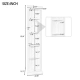 ZUN 83.4"Tall Modern Corner Shelf,5 Tier Corner Bookcase with LED Light, Storage Standing Shelf Unit, N751P191709K