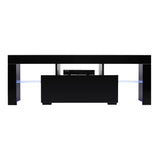 Elegant Household Decoration LED TV Cabinet with Single Drawer Black 93609481