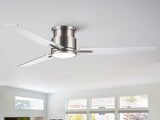 52" Brushed Nickel Lowe Profile Ceiling Fan with Light W1367P270460