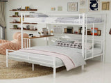 Sturdy Metal Twin Over Full Bunk Bed Frame with Practical Ladder & Storage Shelf, Modern W1935P463331