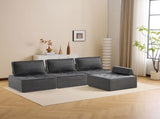 The dark gray linen wooden frame sofa can be freely spliced, meeting various needs such as in small W3612P395723