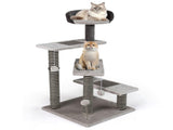 37" tall Cat Stairs with Scratching Mats - 3-Tier Perches, Spring Ball & Dangling Toys for Cats 86592329