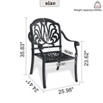 ZUN Cast Aluminum Patio Dining Chair 6PCS With Black Frame and Cushions In Random Colors W1710P166053