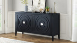 TREXM Retro Sideboard door with Circular Groove Design Round Metal Door Handle for Entrance, Dinning WF307723AAB