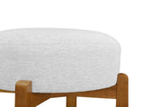 Vera Indoor Wooden Upholstered Barstool, Walnut Finish and Ivory Upholstery, Set of 2 N775P333869W