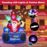 6ft Xmas Inflatable DJ Santa - RGB LED Orbs Music Mute Mode Stakes/Ropes Quick Setup Outdoor Party 68151189