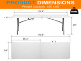 6FT Outdoor Courtyard Foldable Long Table 50662573