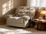 Camel Recliner Chair, Overstuffed Armchair, Manual Recliner, Living Room Seating, Reading Chair, 82005344