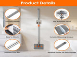 Extendable Wall & Baseboard Cleaning Mop, Wet Dry Multi Surface Mop with 180&deg Rotatable Head, 09652335