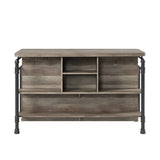 Antique Oak and Sandy Grey 5-Shelf Kitchen Island B062P209301