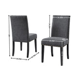 ZUN Biony Fabric Dining Chairs with Nailhead Trim, Set of 2, Gray T2574P164548