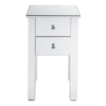 ZUN Modern and Contemporary Mirrored 2-Drawers Nightstand Bedside Table Silver 09093710