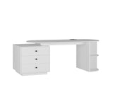 Modern Home Office Table,Expandable Desk with Storage Drawers Open Shelf,Computer Desk with Hutch W1321P359251