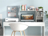 White Desktop Bookshelf for 27''/68.58cm Monitor, 93.9825.4073.66cm Engineered Wood Desk Hutch 55606998