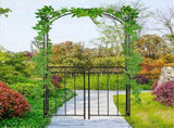 Black 84" Metal Garden Archway with Gate, for Climbing Vines & Wedding Ceremony Decoration 27362792