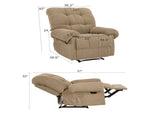 Camel Recliner Chair, Overstuffed Armchair, Manual Recliner, Living Room Seating, Reading Chair, 82005344